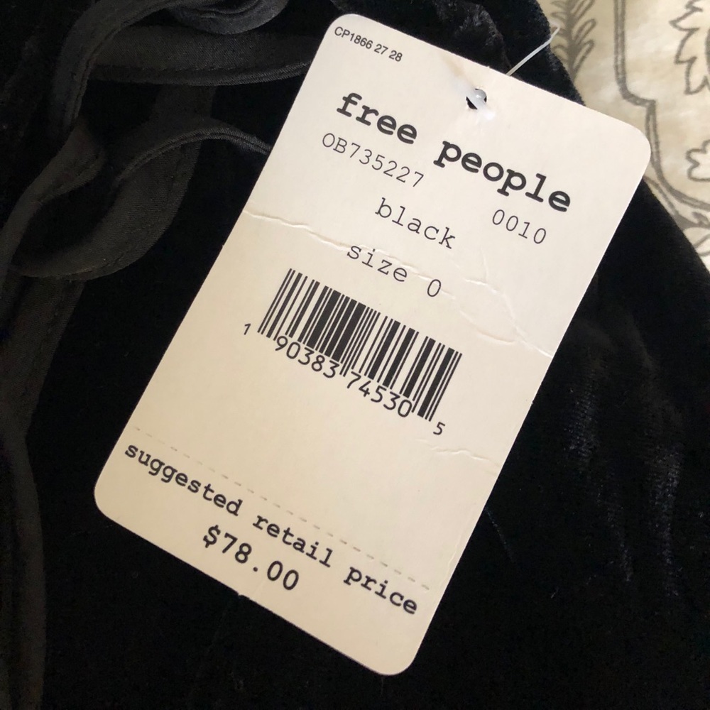Free People Black Velvet Skort (Unworn) - Picture 3 of 3